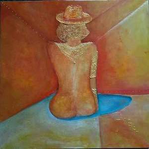 Donna di spalle - Opera 40 - Misto su Tela cm 40x40